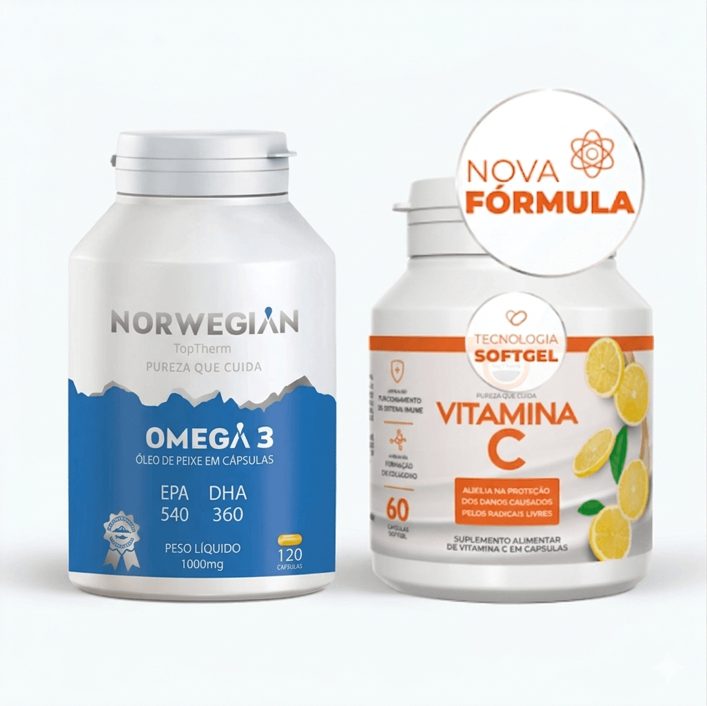 Kit Imunidade | Vitamina C 1000MG + Ômega 3 Norwegian Original 1000MG