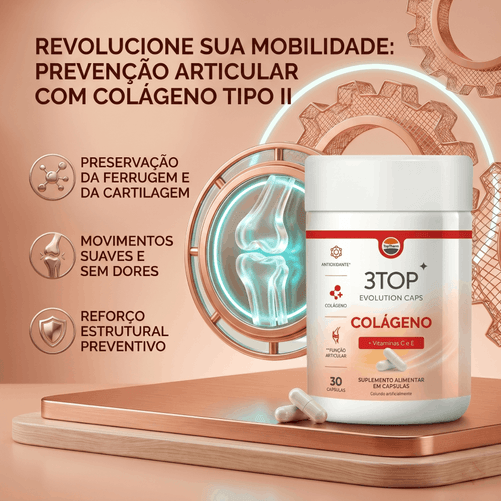 3TOP Evolution: Colágeno Tipo II com Vitaminas C e E para Articulações TopTherm